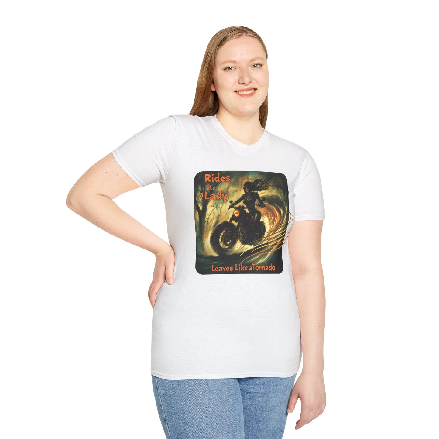 "Rides like a lady, leaves like a tornado" Softstyle T-Shirt