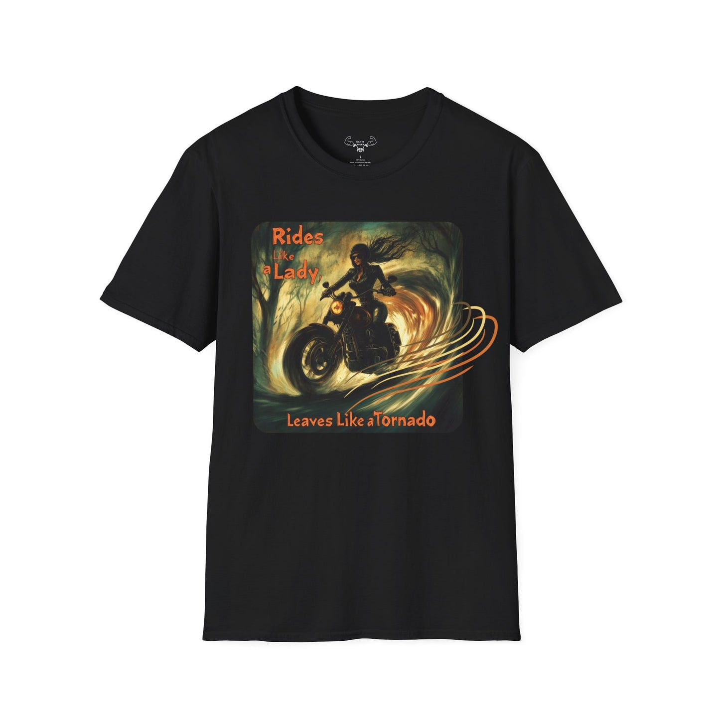 "Rides like a lady, leaves like a tornado" Softstyle T-Shirt