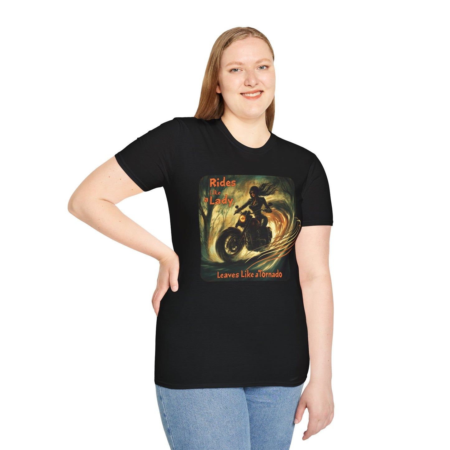 "Rides like a lady, leaves like a tornado" Softstyle T-Shirt