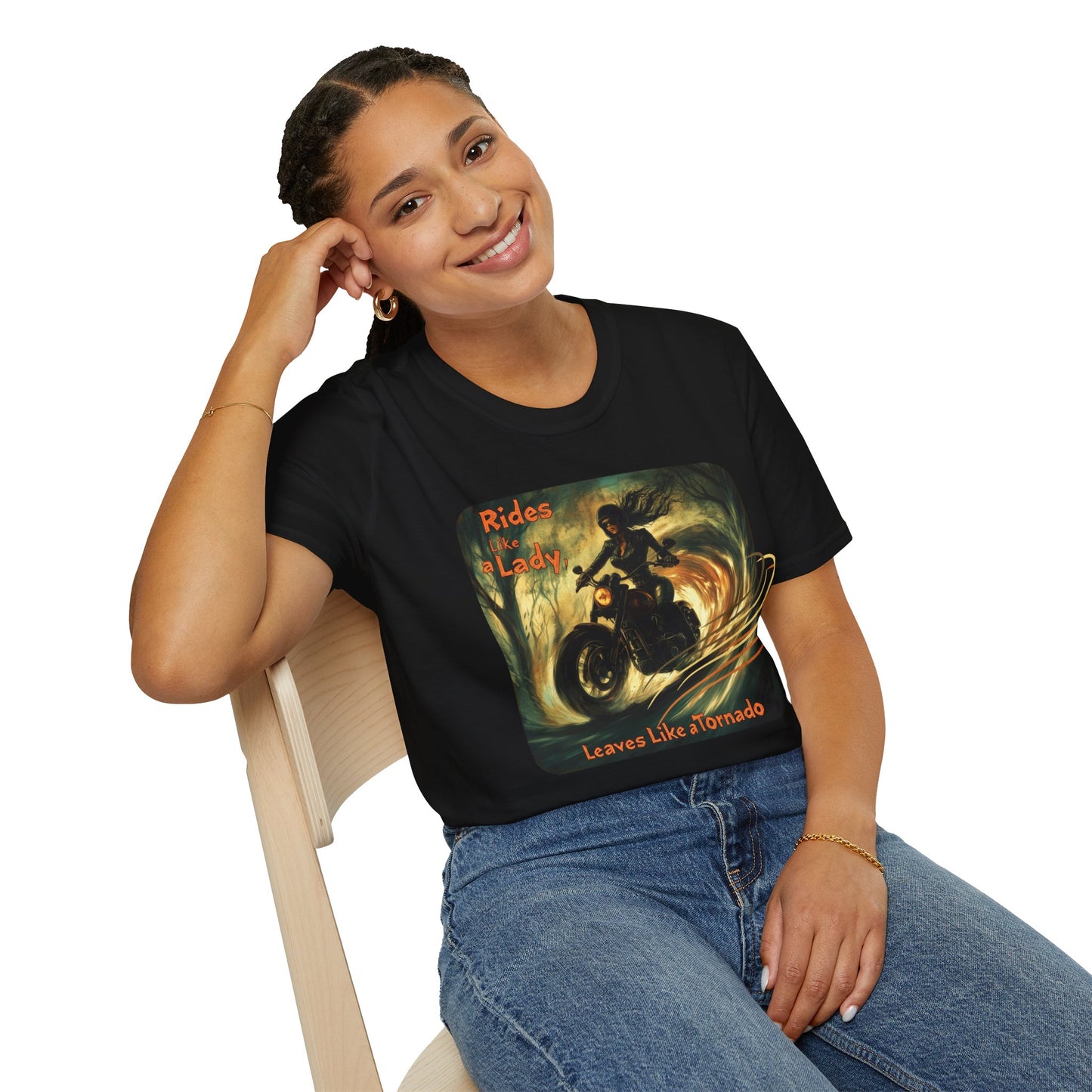 "Rides like a lady, leaves like a tornado" Softstyle T-Shirt