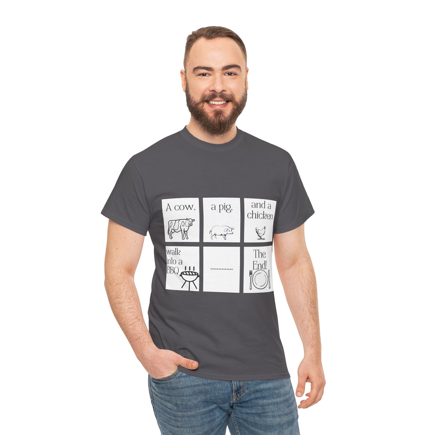 Farm animal comic strip Unisex Heavy Cotton Tee