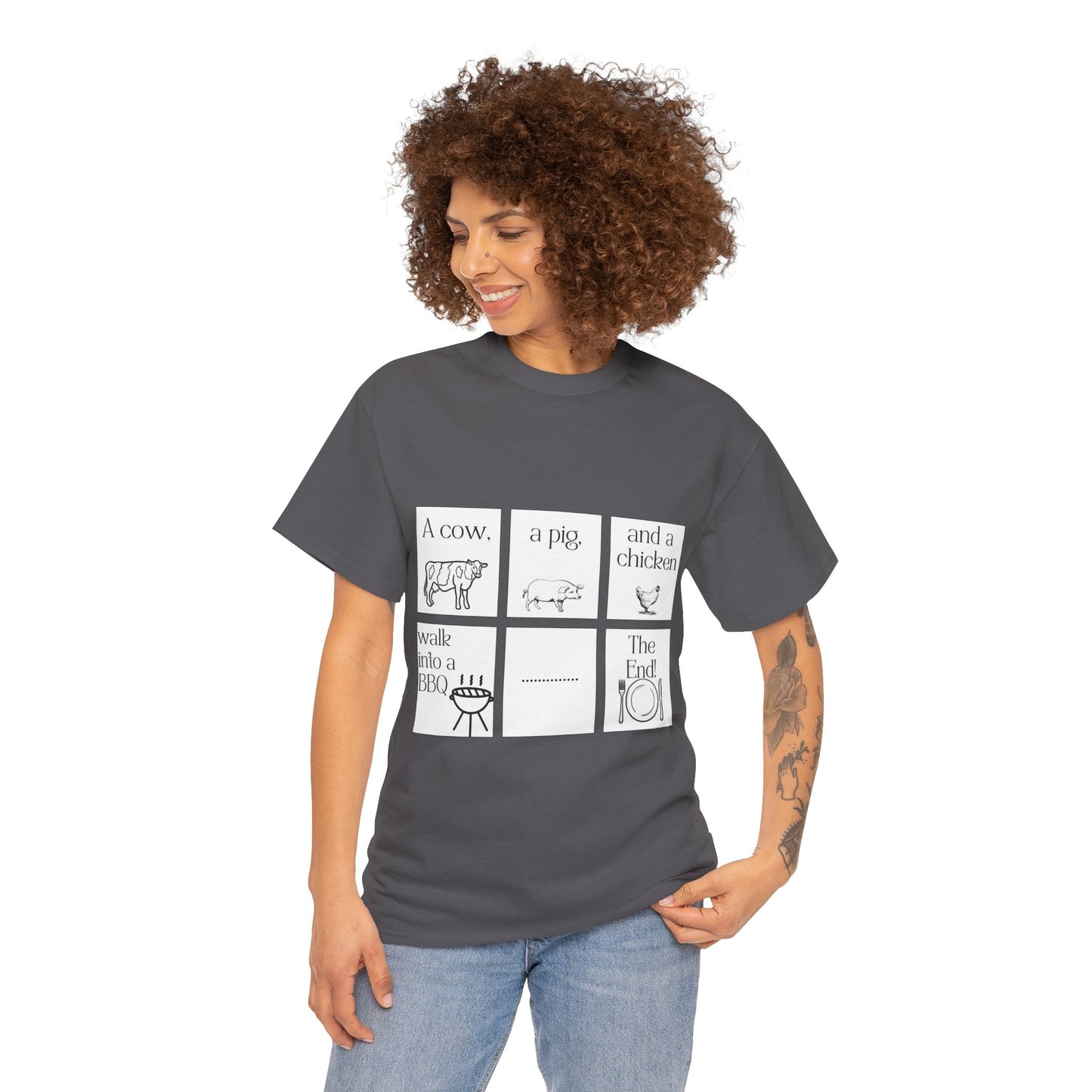 Farm animal comic strip Unisex Heavy Cotton Tee