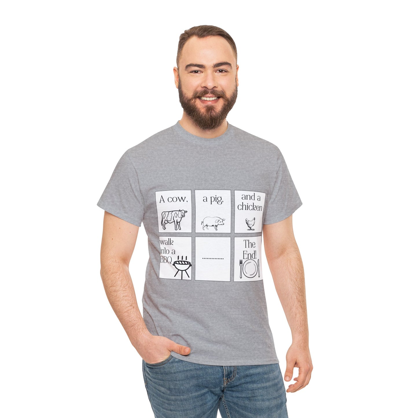 Farm animal comic strip Unisex Heavy Cotton Tee