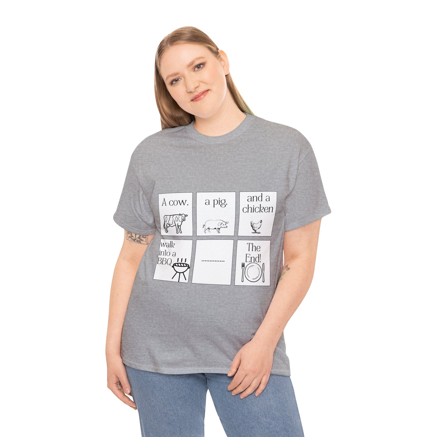 Farm animal comic strip Unisex Heavy Cotton Tee