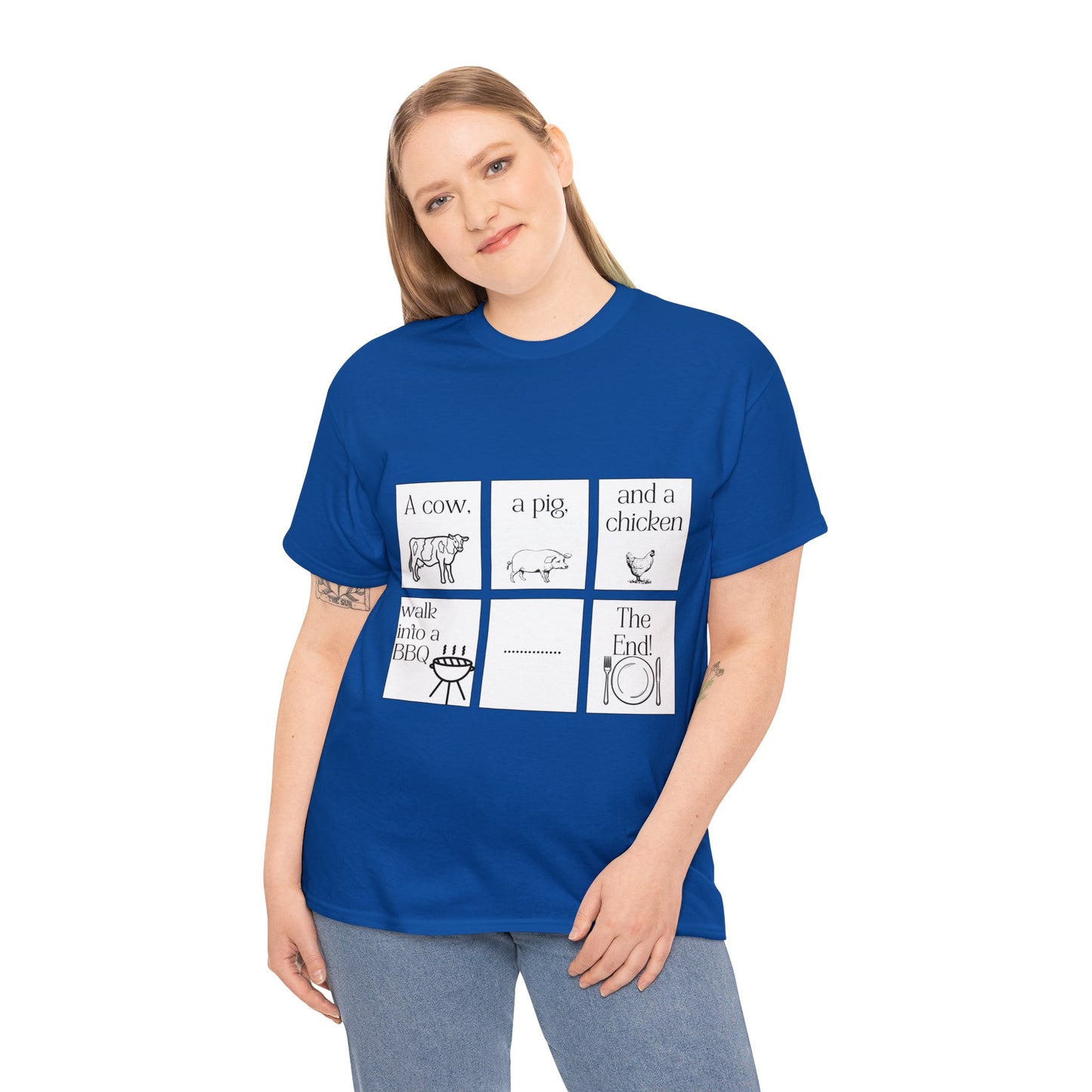 Farm animal comic strip Unisex Heavy Cotton Tee