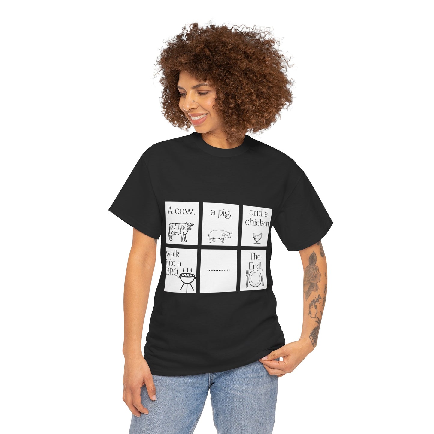 Farm animal comic strip Unisex Heavy Cotton Tee